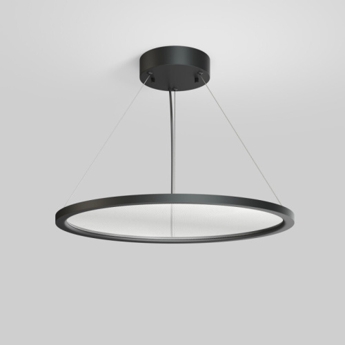 Подвесной светильник горизонтальный VEIL, 35 Вт, ?600?В1500 мм, LED 2700-6000K, IP20, пульт Д/У (в комплекте), черный, алюминий, акрил фото 4