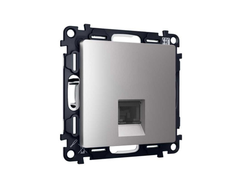 Комплект механизма телефонной розетки AMBRELLA VOLT ALFA Сталь матовый RJ-11(4P4C) с шторкой QUANT (AP5120, VM190) MA512030 Комплект механизма телефонной розетки AMBRELLA VOLT ALFA Сталь матовый RJ-11(4P4C) с шторкой QUANT (AP5120, VM190) MA512030