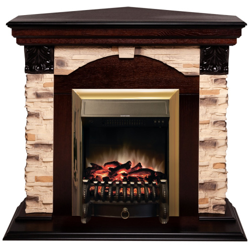Электрокамин RealFlame Dublin Corner Rock AO античный дуб с очагом Fobos Lux Brass Электрокамин RealFlame Dublin Corner Rock AO античный дуб с очагом Fobos Lux Brass