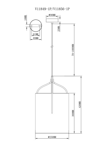 Светильник подвесной Moderli V11849-1P Inari фото 2