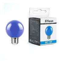 Лампа светодиодная Feron LB-371 Шар матовый E27 3W 230V синий