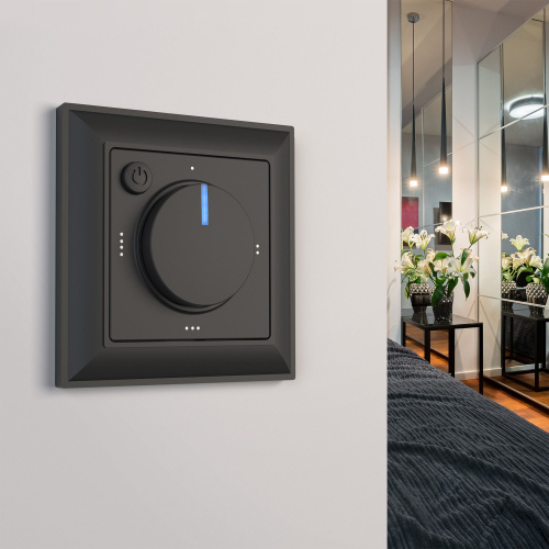 Терморегулятор электромеханический для теплого пола (черный матовый) W1151108 фото 5 Терморегулятор электромеханический для теплого пола (черный матовый) W1151108 фото 5