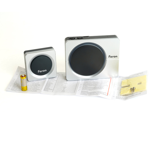 Звонок дверной беспроводной Feron E-382 Электрический 38 мелодий серебро, черный с питанием от батареек и от сети через USB фото 6