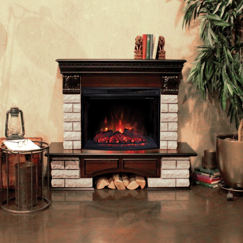 Электрокамин RealFlame Country Lux Rock AO античный дуб с очагом Evrika 25,5 LED фото 6