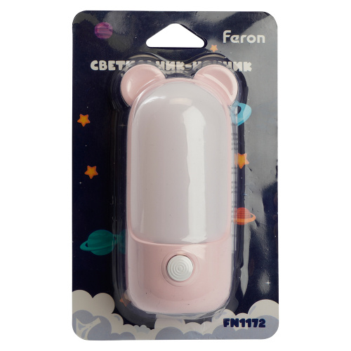 Светильник ночник Feron FN1172 0,8W 220V, розовый фото 3 Светильник ночник Feron FN1172 0,8W 220V, розовый фото 3