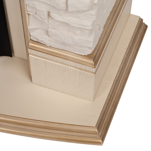 Каминокомплект ATHENA/АТЛАНТА Бежевый дуб с золотой патиной с очагом Электроочаг MAJESTIC LUX/МАДЖЕСТИК фото 7