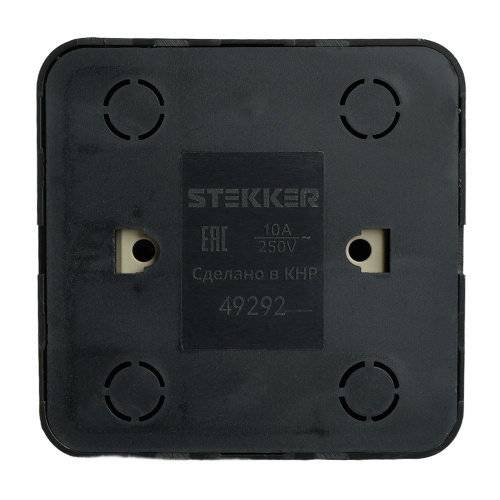 Выключатель открытой установки 1-клавишный с индикатором, STEKKER, 250В, 10А, IP20, серия София, черный, MSW10-11-20-02 фото 7