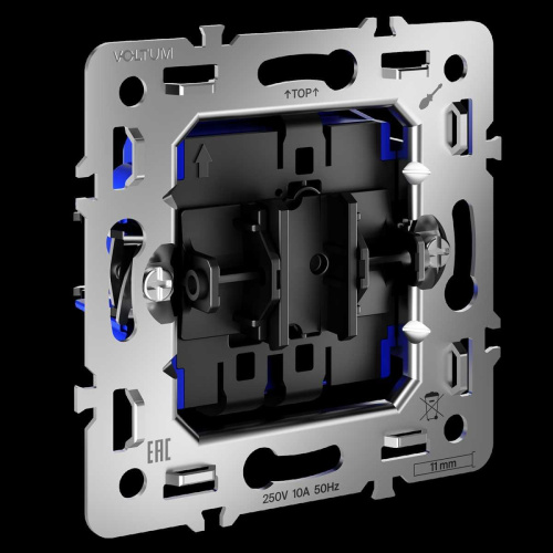 Механизм проходного переключателя одноклавишного 10А S70 Voltum VLS0103M Механизм проходного переключателя одноклавишного 10А S70 Voltum VLS0103M