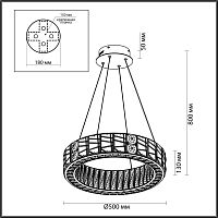 5071/60L HALL ODL24 595 золото/прозрачный/металл/хрусталь/стекло Люстра LED 46W 3700K VERSION