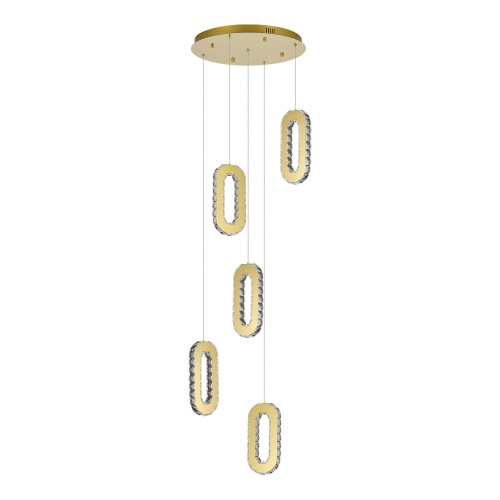 SL6506.203.05 Светильник подвесной ST-Luce Золотистый/Золотистый, Прозрачный LED 5*9W 3000K ALLUNGO фото 3