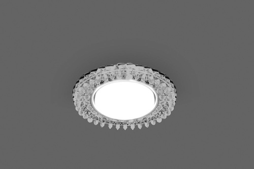 Светильник встраиваемый с белой LED подсветкой Feron CD4027 потолочный GX53 без лампы прозрачный фото 3