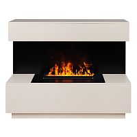Электрокамин RealFlame Modern CST630 WT белый дуб с очагом 3D Cassette 630 Black Panel
