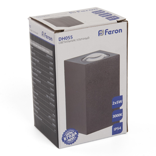 Светильник уличный светодиодный Feron DH055, 2*5W, 800Lm, 3000K, серый фото 2