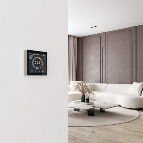 Умный сенсорный терморегулятор с LCD дисплеем дымчатый W1851104 фото 5 Умный сенсорный терморегулятор с LCD дисплеем дымчатый W1851104 фото 5