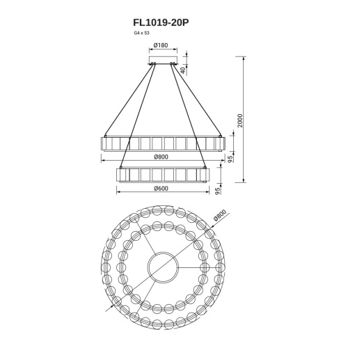 Подвесная люстра Raffino FL1019-20P фото 3