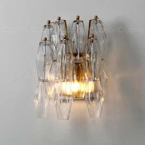 Бра Cloyd CALCUTTA W1 / выс. 37 см - латунь - прозрачн.стекло (арт.20485) фото 7