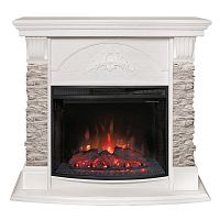 Каминокомплект ATHENA/АТЛАНТА GR Белый с очагом Электроочаг EVRIKA 25.5