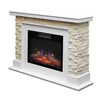 Каминокомплект АРИЗОНА Белый матовый с очагом Электроочаг KENDAL/КЕНДАЛ 24