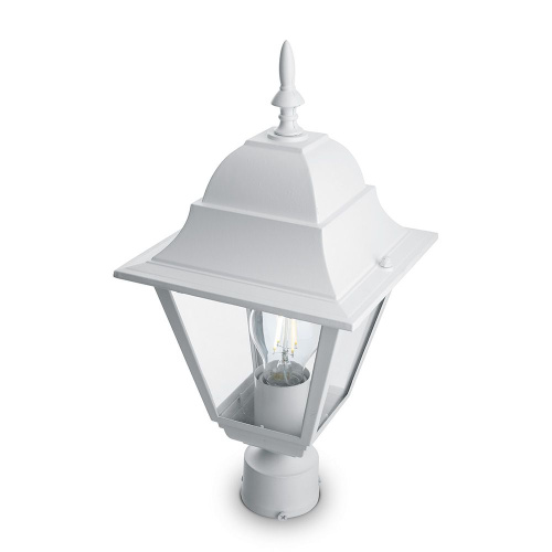 Светильник садово-парковый Feron 4103/PL4103 четырехгранный на столб 60W E27 230V, белый