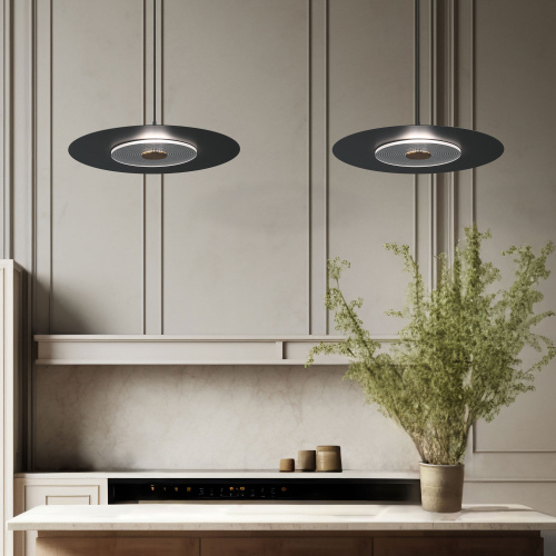 Подвесной светильник с металлическим плафоном 40030/1 LED / черный фото 3