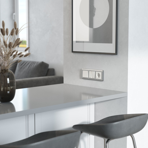 Розетка с заземлением (перламутровый рифленый) W1171013 фото 4 Розетка с заземлением (перламутровый рифленый) W1171013 фото 4