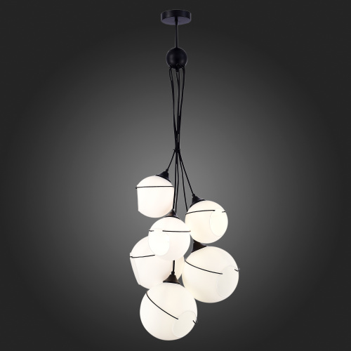 SLE103143-06 Светильник подвесной Черный/Белый E27 6*60W SATTURO фото 5