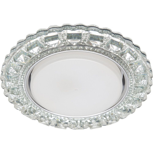 Светильник встраиваемый с белой LED подсветкой Feron CD4045 потолочный GX53 без лампы, прозрачный, хром Светильник встраиваемый с белой LED подсветкой Feron CD4045 потолочный GX53 без лампы, прозрачный, хром