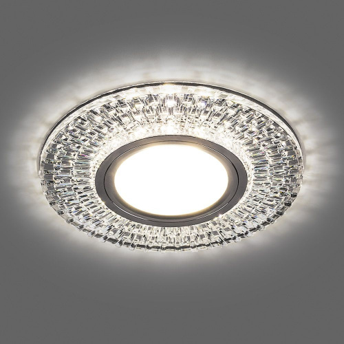 Светильник встраиваемый с LED подсветкой Feron CD943 потолочный MR16 G5.3 прозрачный, хром фото 2