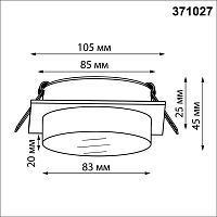 371027 WIR NT25 570 белый Светильник встраиваемый IP20 GX53 12Вт 220-240V GEM