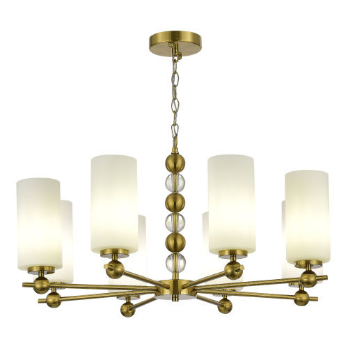 SL2003.303.08 Светильник подвесной ST-Luce латунь/белый E27 8*40W AURORA SL2003.303.08 Светильник подвесной ST-Luce латунь/белый E27 8*40W AURORA