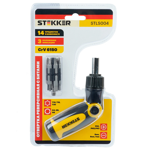 STLS004 Отвертка реверсивная с битами, 14 предметов фото 4 STLS004 Отвертка реверсивная с битами, 14 предметов фото 4