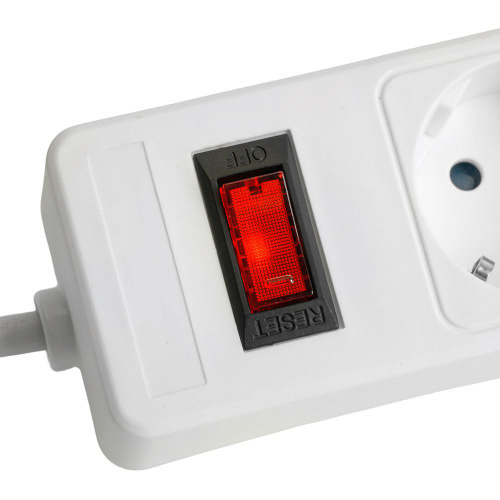 Сетевой фильтр 3-местный с/з STEKKER HM20-31-03 3x1мм2, 3 м, 250В, 16А, серия Optima, белый фото 10