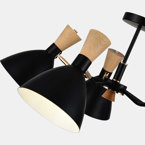 SLE1256-402-05 Светильник потолочный Черный/Черный, Светлое дерево, Золотистый E14 5*40W VISTA фото 4