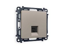 Комплект механизма телефонной розетки AMBRELLA VOLT ALFA Серо-бежевый матовый RJ-11(4P4C) с шторкой QUANT (AP3720, VM190) MA372030