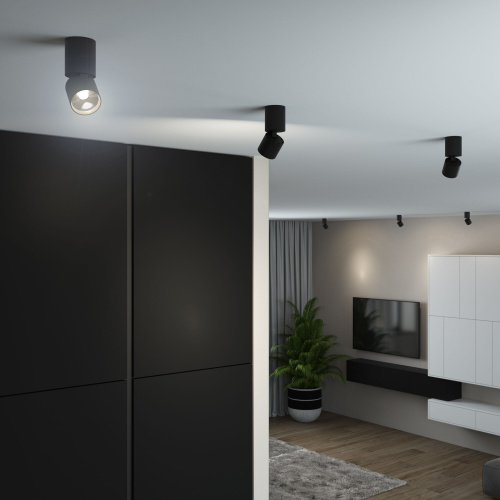 Светильник потолочный поворотный светодиодный Sens 10W 4000K чёрный 25042/LED фото 5 Светильник потолочный поворотный светодиодный Sens 10W 4000K чёрный 25042/LED фото 5