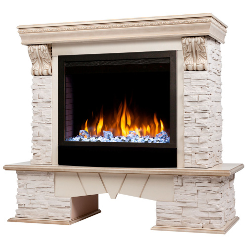 Электрокамин RealFlame Rockland Lux WT белый дуб с золотой патиной с очагом Saphir 25,5 фото 4 Электрокамин RealFlame Rockland Lux WT белый дуб с золотой патиной с очагом Saphir 25,5 фото 4