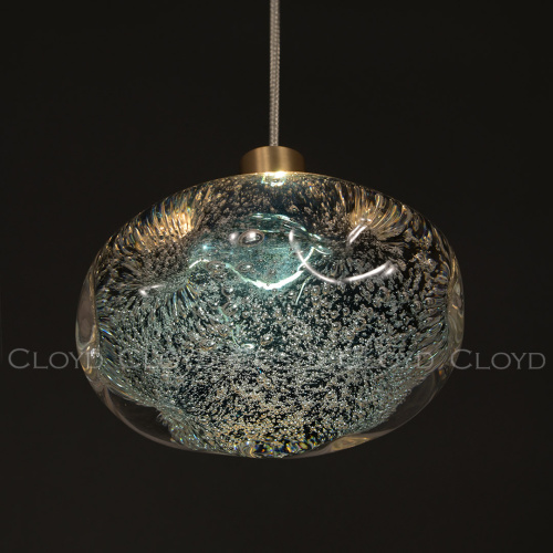 Подвесной светильник Cloyd VOCAL P1 / латунь - синее стекло (арт.11347) фото 5