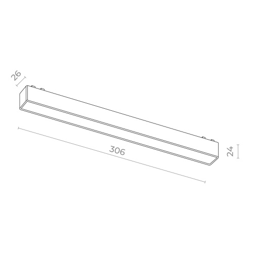 ST674.446.15 Магнитный трековый светильник Черный LED 1*10W 4000K 530Lm Ra>90 IP20 L315xW26xH25 48 SKYFLAT фото 2