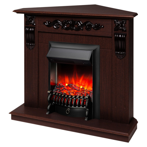 Электрокамин RealFlame Dominica Corner DN орех с очагом Fobos Lux Black фото 2 Электрокамин RealFlame Dominica Corner DN орех с очагом Fobos Lux Black фото 2