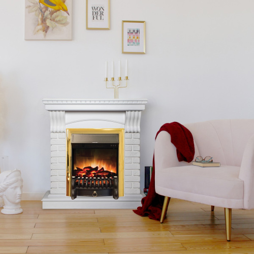 Электрокамин RealFlame Jazz WT белый с очагом Fobos Lux Brass фото 8 Электрокамин RealFlame Jazz WT белый с очагом Fobos Lux Brass фото 8