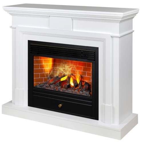 Электрокамин RealFlame Marco 25,5/26 WT белый с очагом 3D Novara фото 2