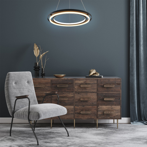 Подвесной светильник Escada 10248/2 LED*82W Black/Wood фото 6 Подвесной светильник Escada 10248/2 LED*82W Black/Wood фото 6