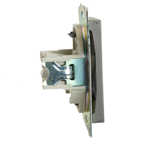 Розетка компьютерная 1-местная RJ-45 (механизм), серия Катрин, графит, GLS00-7107-06 фото 7