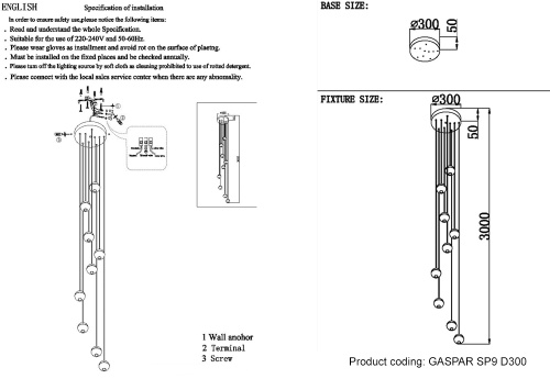 Crystal Lux Светильник подвесной Crystal Lux GASPAR SP9 D300 WHITE фото 2