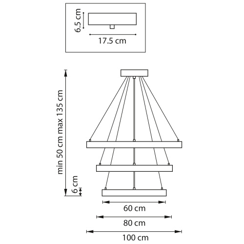 748227 Люстра SATURNO LED 132W 11000LM 70G ЧЕРНЫЙ 3000-6000K фото 6