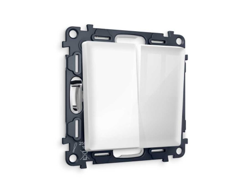 Комплект механизма 2-кл выключателя AMBRELLA VOLT ALFA Белый глянец QUANT (AP1030, VM115)