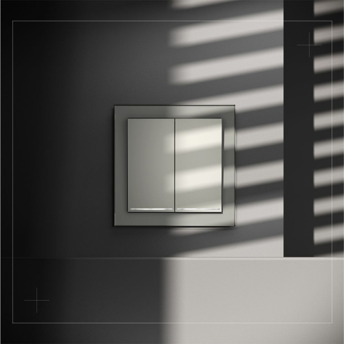 Проходной переключатель встраиваемый Voltum S70 двухклавишный с подсветкой 10А, (сталь) VLS020405 фото 4