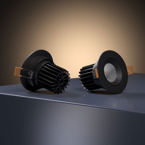 Светильник встраиваемый светодиодный Even черный 25094/LED фото 3