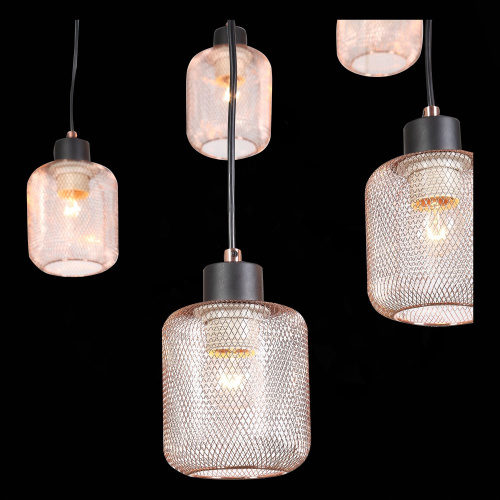 SL193.303.12 Светильник подвесной Черный/Латунь,Прозрачный E27 12*60W FORTO фото 4