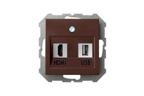Розетка HDMI/USB Liregus Epsilon коричневый 28-156 фото 3 Розетка HDMI/USB Liregus Epsilon коричневый 28-156 фото 3